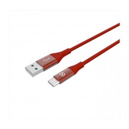 CELLY CAVO USB-C USB-A 1MT 15W RED
