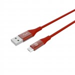 CELLY CAVO MICROUSB COLOR RED 3MT